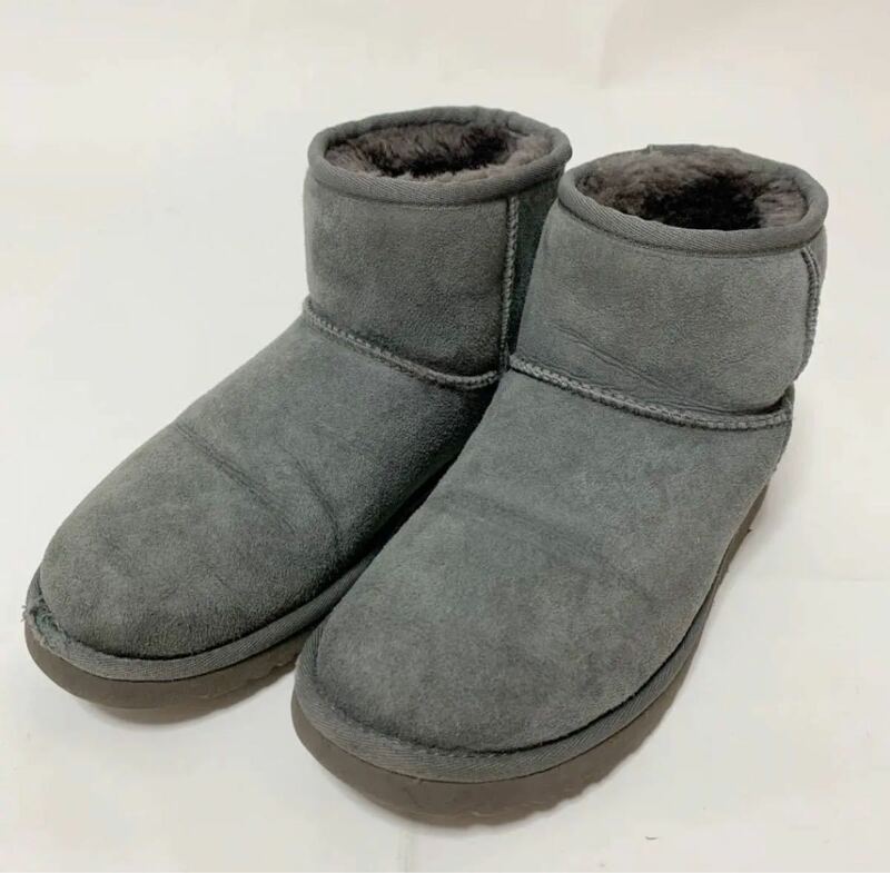 UGG アグ ムートンブーツ ショートブーツ クラシックミニ 5854 グレー 24㎝ 中古