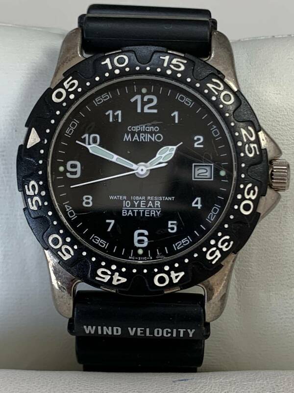 A439 腕時計　MARINO Capitano/マリノキャピターノ　MC-211C ダイバーズウォッチ　ブラック　ラバーベルト