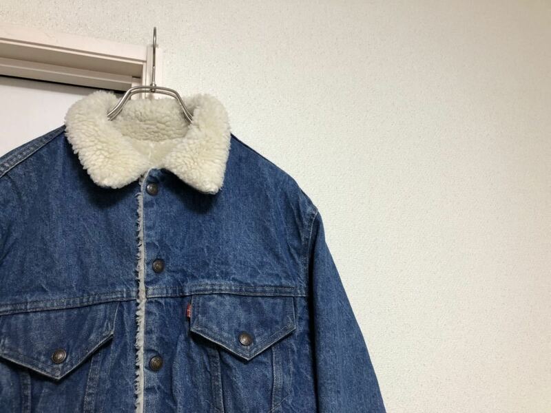 79年10月製 70sヴィンテージ！MADE IN USAアメリカ製リーバイスLevi's 70605-0213デニムジャケット裏ボアジージャン ボアJKT size40 工場52