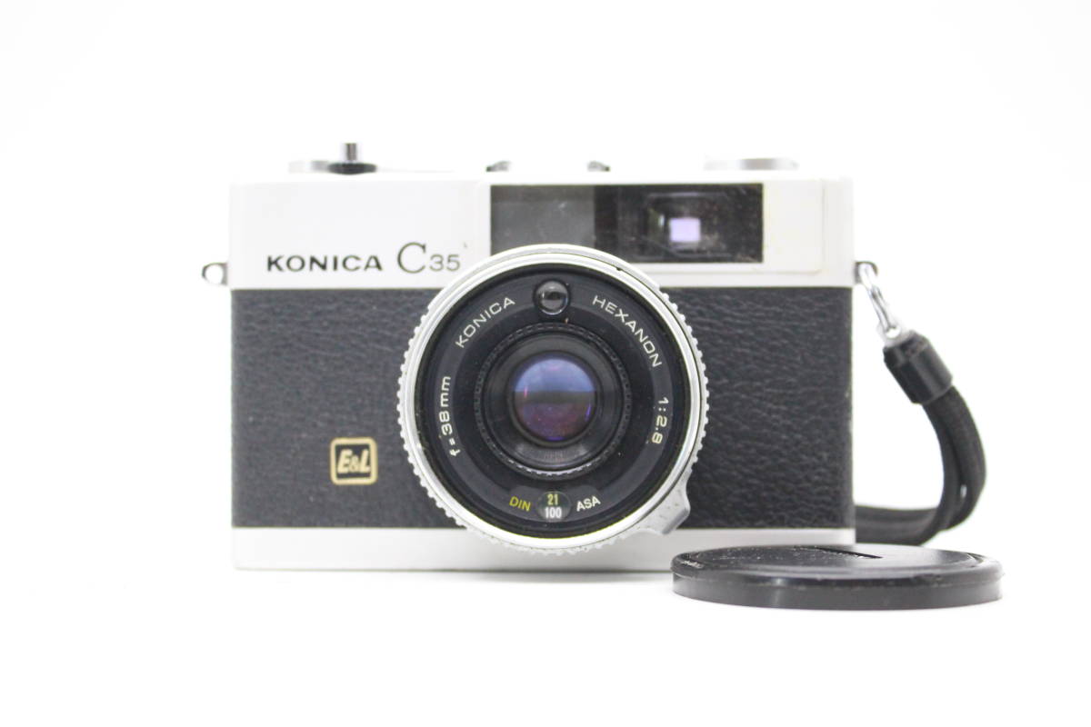 ★良品★KONICA コニカ C35 HEXANON 38mm F2.8 人気の単集点式搭載コンパクトフィルムカメラ！動作品！ OK5875