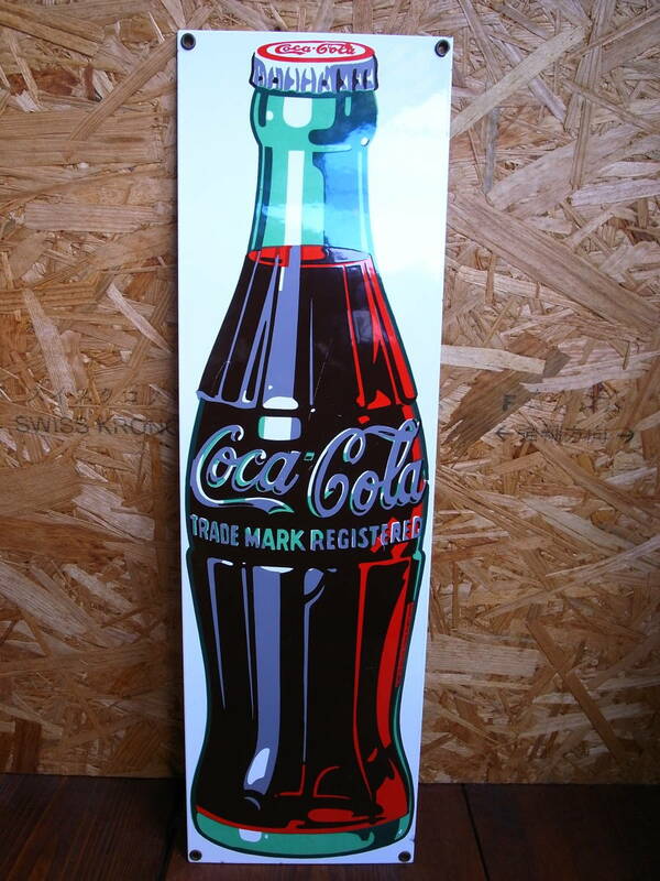 ★ ＵＳＡ　ビンテージ　オリジナル　 コレクティブル　 Vintage Coca Cola Sign Bottle 1989 soda pop bar metal SIGN 美品　★