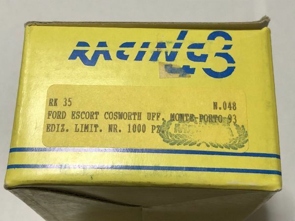 レーシング43/RACING43 1/43 フォード・エスコート コスワース UFF 93 1000個限定 RK35 メタルキット/管KT01