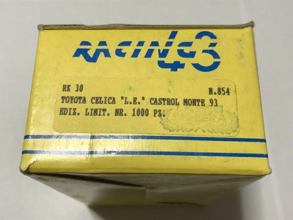 レーシング43/RACING43 1/43 トヨタ セリカ L.E. カストロ モンテカルロ 93 1000個限定 メタルキット/管KT01