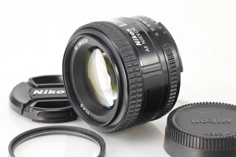 ★実用良品★ ニコン AFレンズ Nikon AF NIKKOR 50mm F1.4 D フィルター キャップ 付き #p108