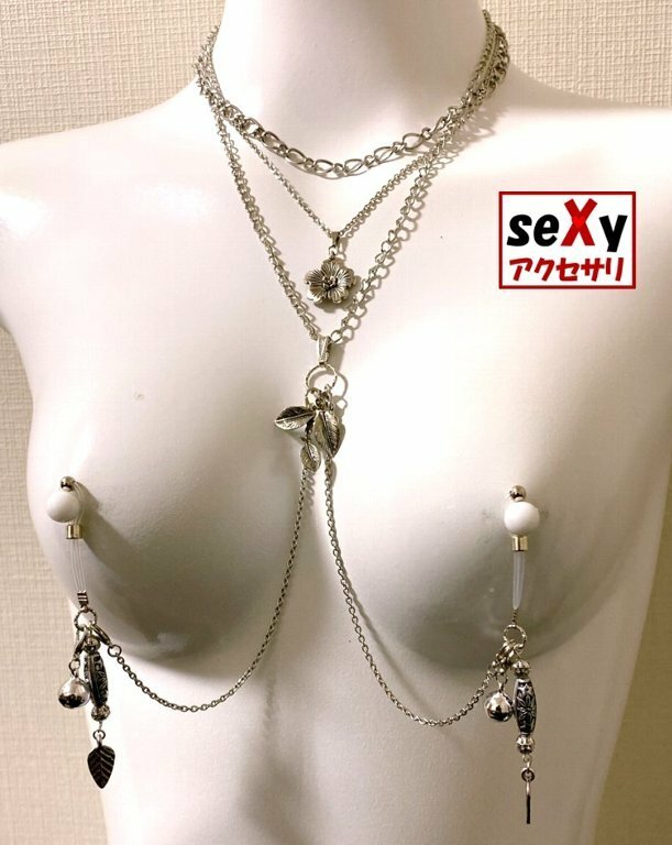 【ハンドメイド】seXyアクセサリ★ネックレス＆ニップルチャーム　SNN162