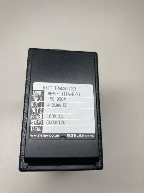 M-SYSTEM Co.,LTD JAPAN WATT TRANSDUCER MEWTF-111A-B/X1 100V AC 