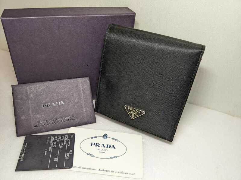 極美品 レア PRADA プラダ M738 二つ折り財布 ミニウォレット ナイロン 人気 コインケースカードケース 札入れ ミニウォレット カード 財布