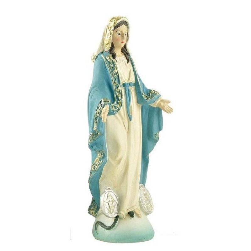 青い羽織 マリア イエス像 マドンナ 置物 聖母マリア彫像 クリスマスの装飾 装飾品　アンティーク　レトロ　中世ヨーロッパ　ビンテージ