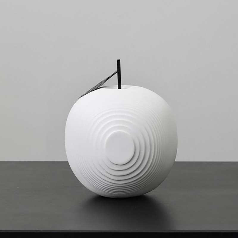 置物 りんごor洋梨 アンティーク ホワイト モノクロ デザイン オブジェ インテリア　Apple アップル おしゃれ 大人 クラシック レトロ