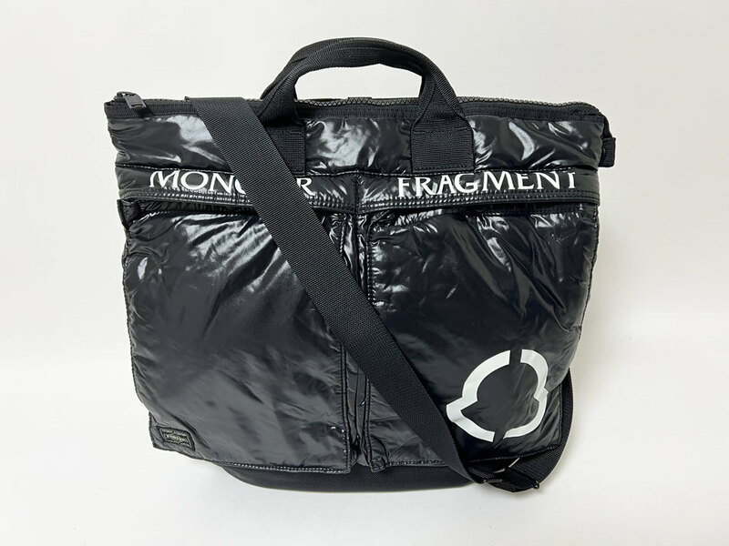 送料無料 MONCLER モンクレール PORTER ポーター HELMET BAG トートバッグ ショルダーバッグ ２WAY コラボ ブラック ナイロン 美品