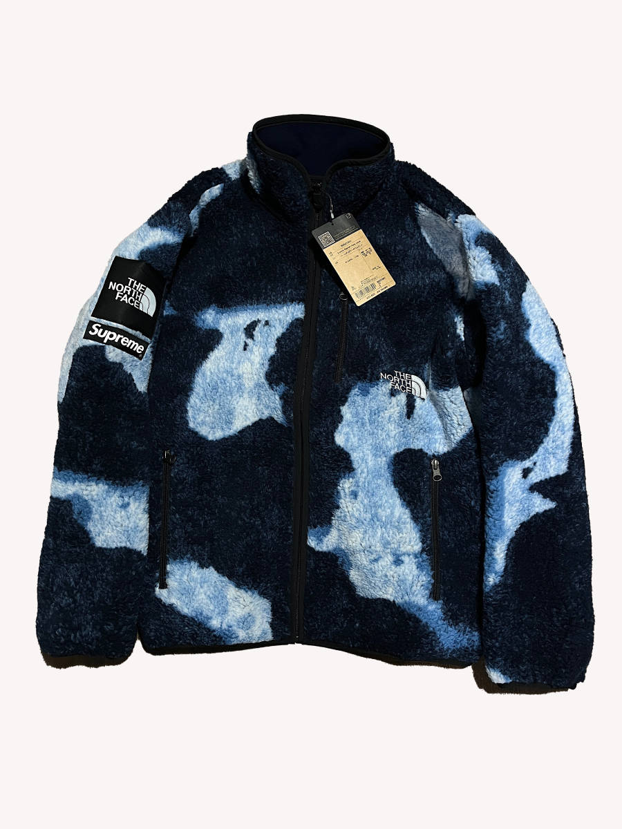 【国内正規保証S】Supreme The North Face Bleached Denim Print Fleece Jacke　フリース