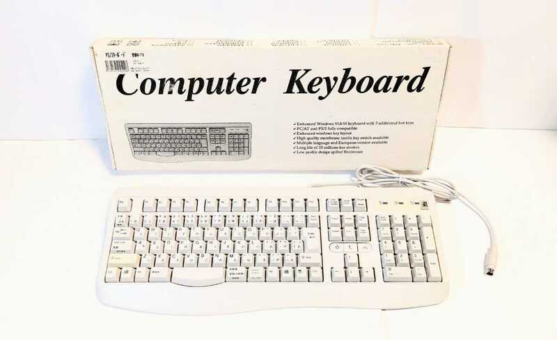 動作品・旧Windowsロゴ入り★LOGIC 「NK-778」 Computer Keyboard／Win95&98対応品 PS/2キーボード レトロPCパーツ