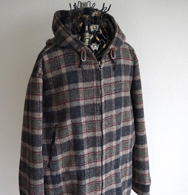 1990s ヴィンテージ USA製 Woolrich ウールマウンテンパーカー M チェック柄 ジップアップ ハーフコート ウールリッチ アメリカ 海外 古着