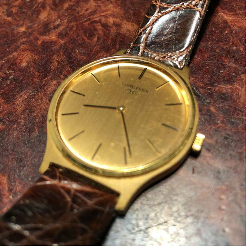 LONGINES ロンジン ゴールドの渋い薄手の品ある時計