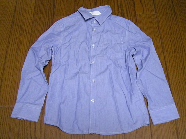 ☆H&M ストライプ カッターシャツ 青 130サイズ キッズ 子供服