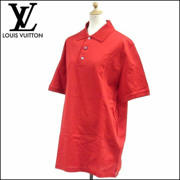 TS 未使用品 LOUIS VUITTON/ヴィトン 半袖ポロシャツ ルージュ Lサイズ クラシックショートスリーブピケポロ 1A2UY