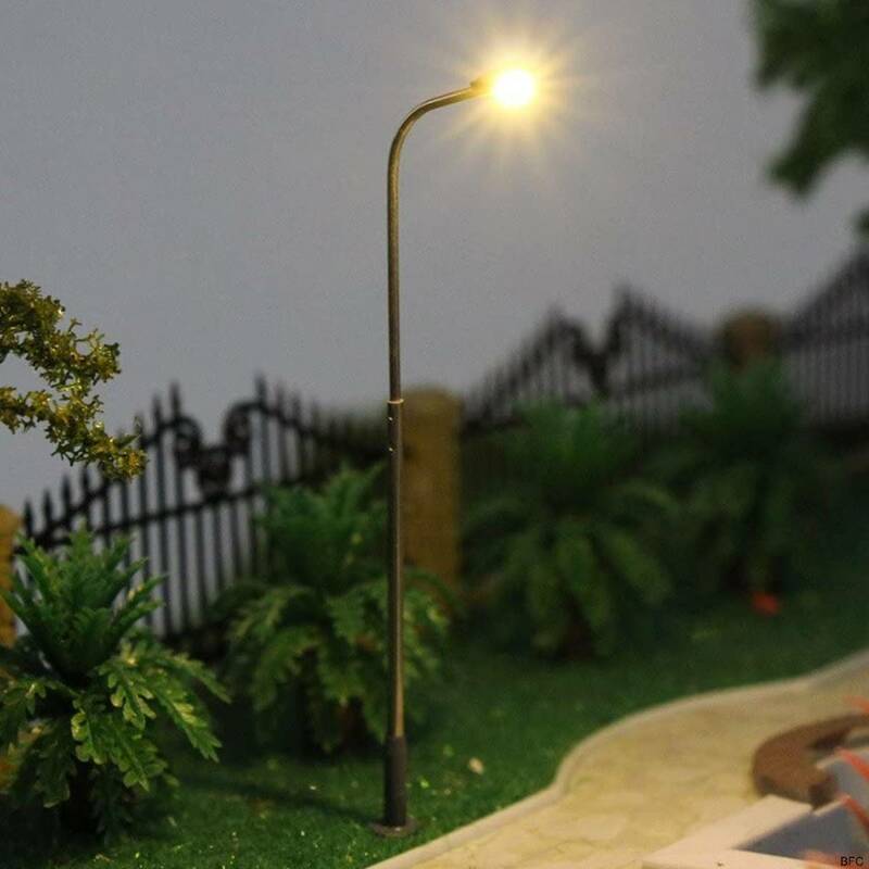 モデル街灯 LED 10本入り 78mm 1:87〜1:120 鉄道模型 建物模型 ジオラマ 情景コレクション 道路灯 街灯柱 ライト 送料無料 ストラクチャー