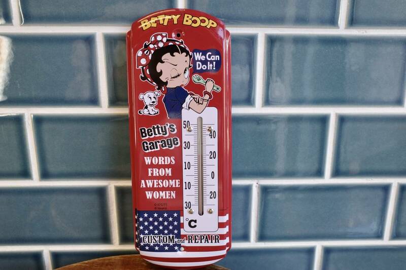 新品　BETTY BOOP ベティちゃん　サーモメーター 温度計 メタル アメリカ 世田谷ベース インテリア DIY 店舗 什器 ガレージ