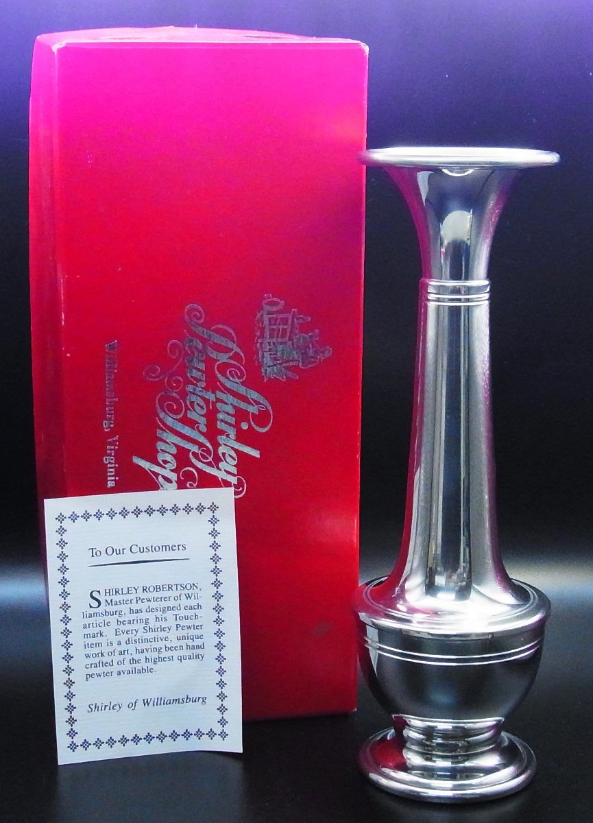 Shirley Pewter Shops☆ピューター 錫製 一輪挿し フラワーベース 花瓶 花器☆未使用保管品☆K0114333