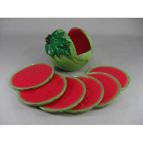 フルーツコースター６客セット【スイカ】