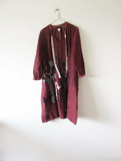 dosa / ドーサ アンティークビーズ パッチワーク刺繍 ドレス 1 BROWN * ワンピース ブラウス シャツ
