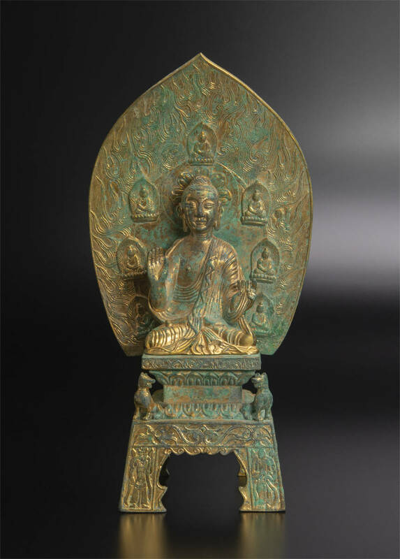 北魏 永安二年 529年 铜鎏金释迦牟尼佛坐像 仏像 中国 古美術
