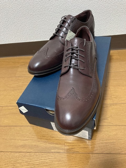 新品 箱付 COLE HAAN コールハーン Dawson Grand 360 WingTip Oxford Wp ウォータープルーフレザー 25cm マホガニ ウィングチップ 7.5 茶