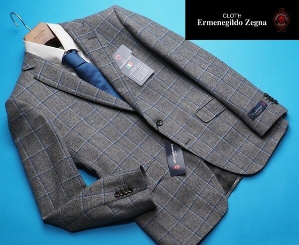 新品12.9万円 大手百貨店扱い 秋冬『Ermenegildo Zegna ゼニア Trofeo Cashmere 伊製生地』カシミヤ混 ジャケットAB7灰(G) 3052660