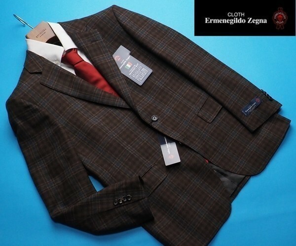 新品12.9万円 大手百貨店扱い 秋冬『Ermenegildo Zegna ゼニア Trofeo Cashmere 伊製生地』カシミヤ混起毛 ジャケットBB6茶(E) 3052260