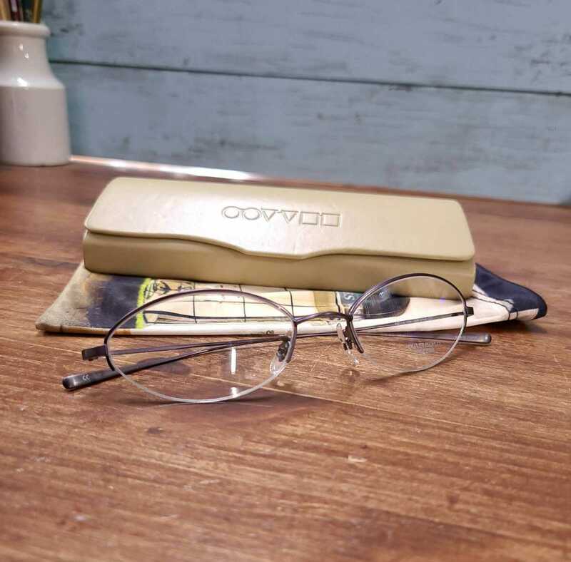 未使用☆OLIVER PEOPLES オリバーピープルズ 眼鏡 メガネフレーム OP-664 オーバル 軽量 ハーフリム