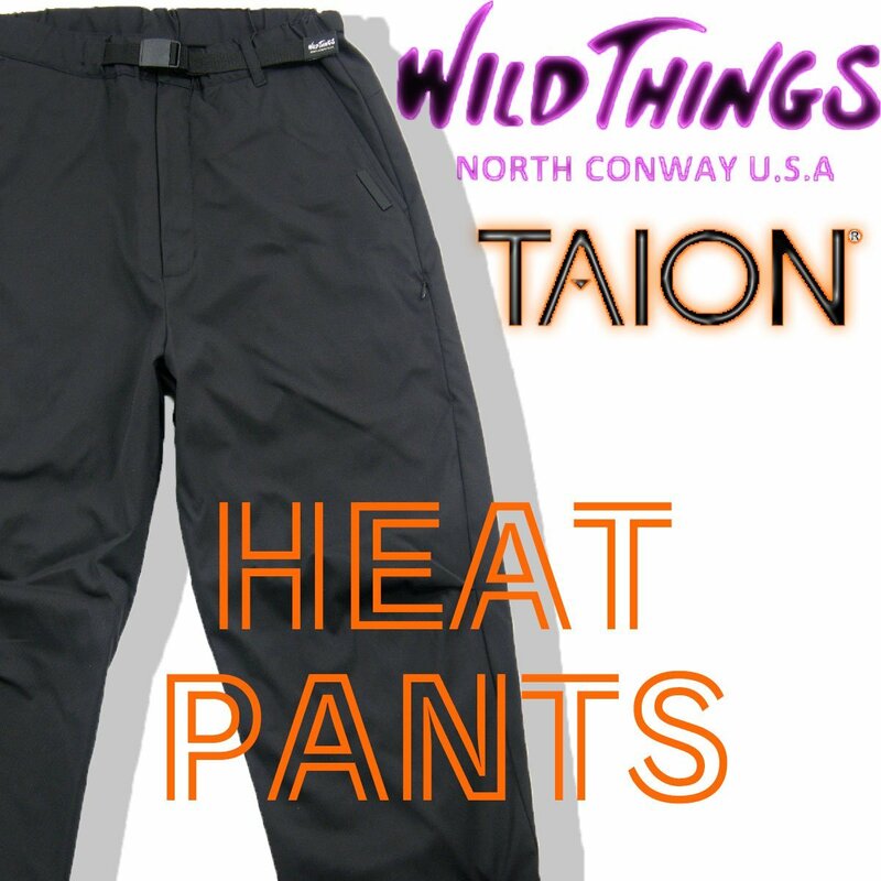 新品 WILD THINGS × TAION 遠赤外線 【温度調節5段階 ヒーティングシステム】パンツ 秋 冬 真冬 パンツ M 黒 ★341226 ワイルドシングス