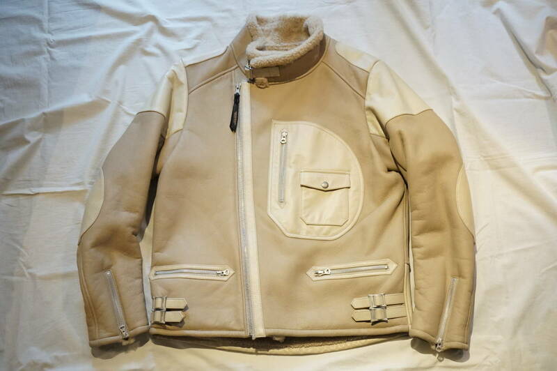  NEIGHBORHOOD THUNDERBOLT-M/M-JKT 172SZNH-JKM08★未使用 ネイバーフッド 17AW サンダーボルト ムートン レザー ジャケット ライダース