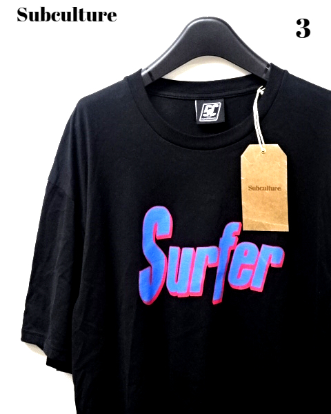 3 未使用【Subculture SURFER TSHIRTS TYPE-S BODY / BLACK/BLUE SCST-S2106サブカルチャー Tシャツ Surfer サーファー Tシャツ】