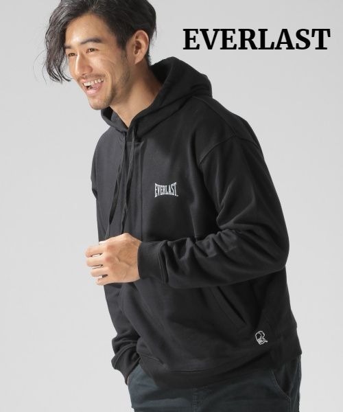 M 新品【EVERLAST ANORAK HD BAYFLOW別注 アノラックパーカー BLACK エバーラスト スウェットパーカー ベイフロー 黒 ブラック】