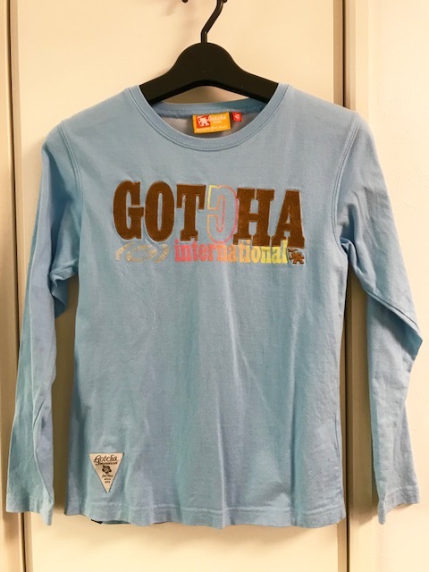 ガッチャ ガッチャキッズ GOTCHA KIDS ロゴ刺繍ロゴプリント ロンT ロングTシャツ 長袖 150cm 水色 ブルー