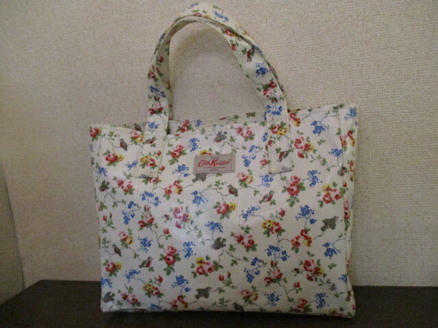 Cath Kidston 花＆小鳥柄トートバッグ（USED）12518)