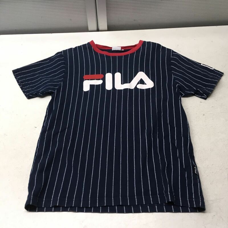 送料無料★FILA フィラ★半袖Tシャツ ストライプトップス★Lサイズ　#50113sj148