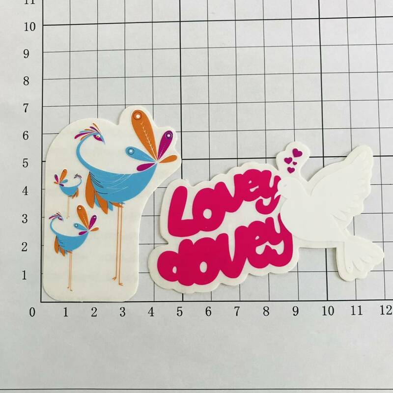 Paul frank peacock & Lovey dovey stickers ポールフランク 孔雀 & 鳩 ステッカー