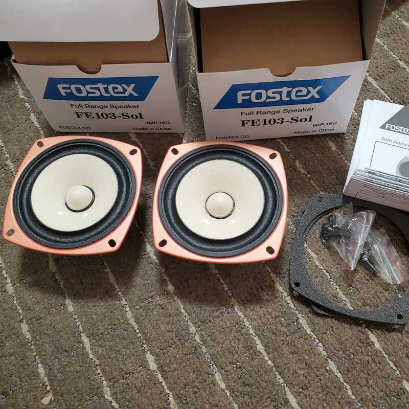即決 新品開封品 FOSTEX FE103-Sol 16Ω　スピーカー ペア 。