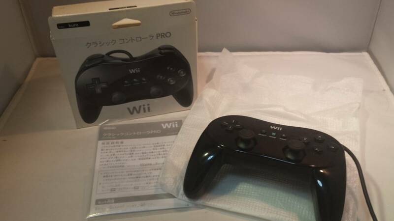 ◆Wii ブラック クラシック コントローラ プロ 未使用