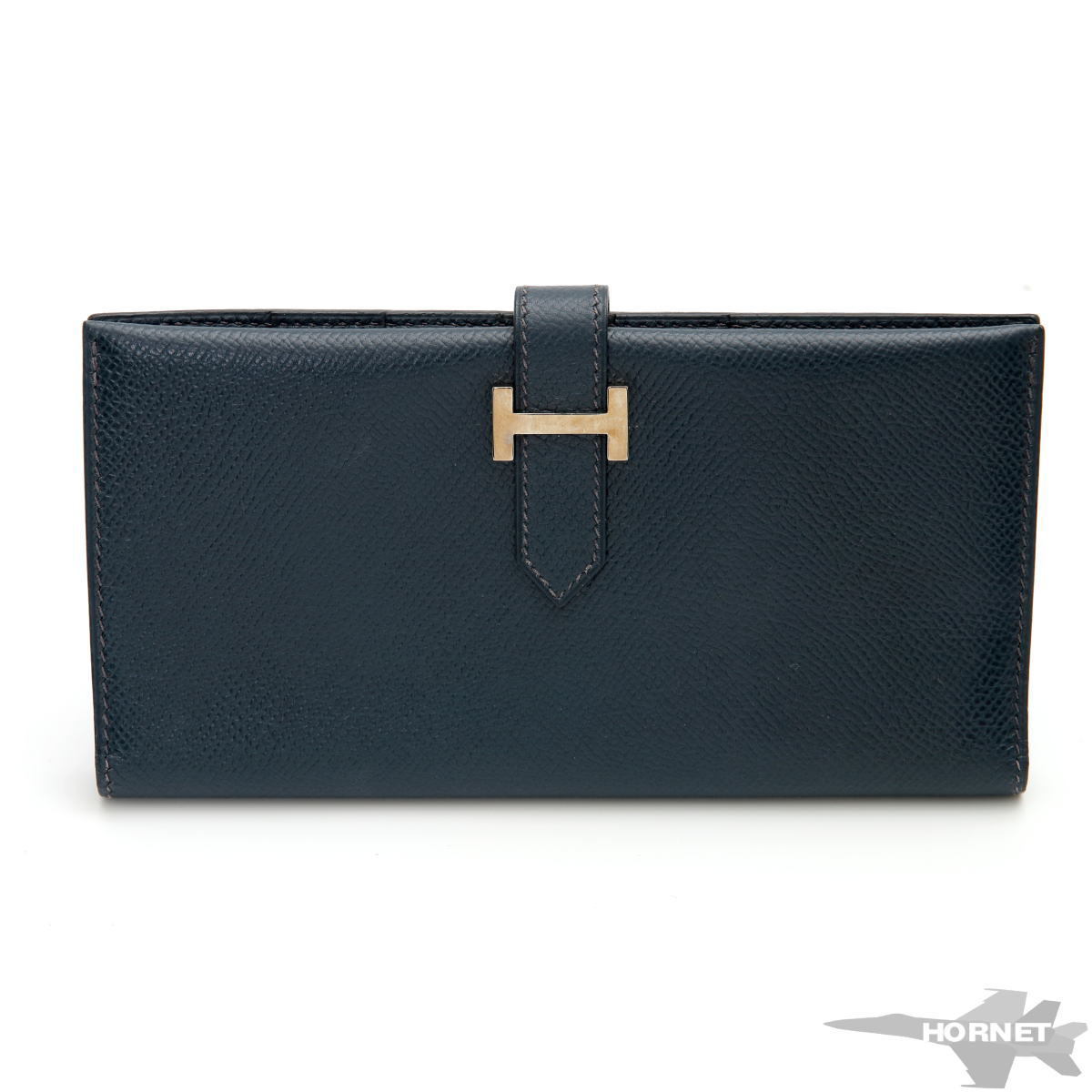 HERMES エルメス ベアン クラシック　シルバー金具 二つ折り長財布 - クシュベル　ブルー 2200672