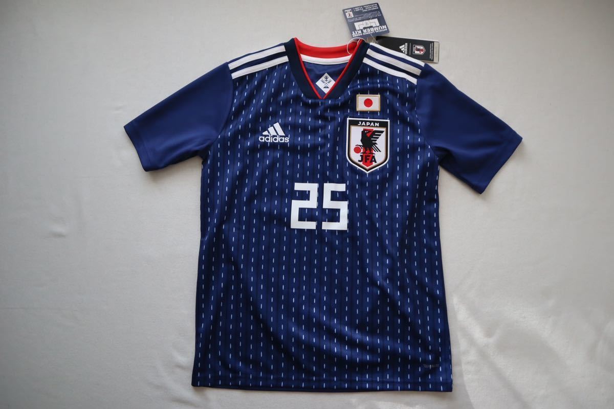 アディダス　DRN90　子供用　サッカー日本代表 ホームレプリカユニフォーム半袖 No25ジュニア150