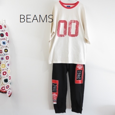 BEAMS　ビームス　オーバーサイズ　Tシャツ　カットソー　ナンバー　Lサイズ