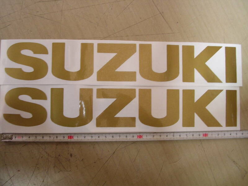 スズキ　SUZUKI　タンク　カウル　ステッカー　35㎝　金2枚