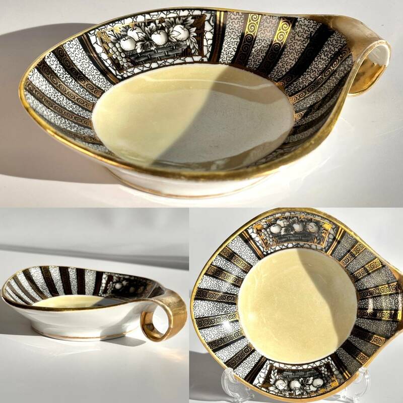 オールドノリタケ Noritake ハンドルボウル 本金彩ハンドペイント 持ち手付 1918年頃 M印メイドインジャパン アメリカからの里帰り品！