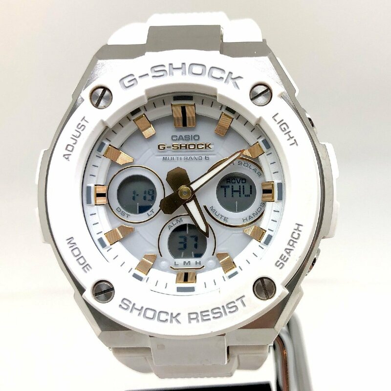 中古 G-SHOCK ジーショック CASIO カシオ 腕時計 GST-W300-7A G-STEEL Gスチール 電波ソーラー ホワイト【IT8QQTIJYNRS】