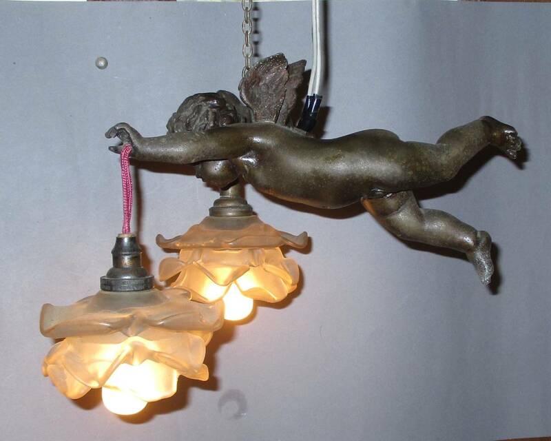 ☆ アンティーク エンジェル・ランプ 吊灯 フランス １９３０年頃