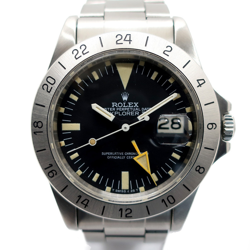 【天白】ロレックス エクスプローラー2 1655 ブラック 黒 トリチウム EX2 SS 自動巻き メンズ 腕時計