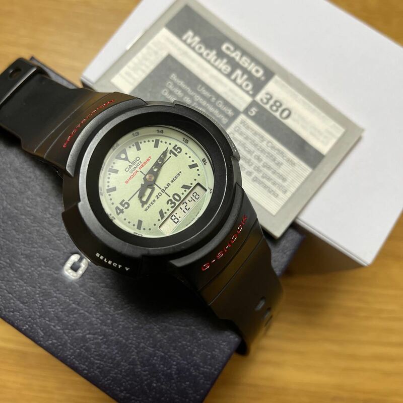 CASIO 即決　特価品！電池交換済み！国内正規品　Gショック初代アナログ　AW-500B-7 流通限定　赤ロゴ　94年生産終了モデル