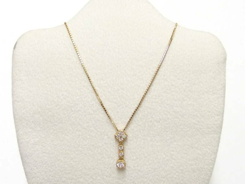 K18 D0.30ct 40cm ダイヤモンド ネックレス /R4047